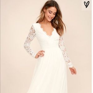 Awaken My Love White Long Sleeve Maxi Dress